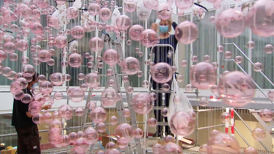 Mounting the spheres, orbit, hall in the REZ of the German Cancer Research Center Heidelberg